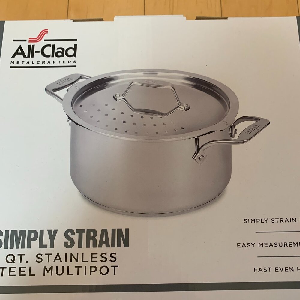 All-Clad Simply Strain 6-Qt. Stainless Steel Multipot with Straining Lid